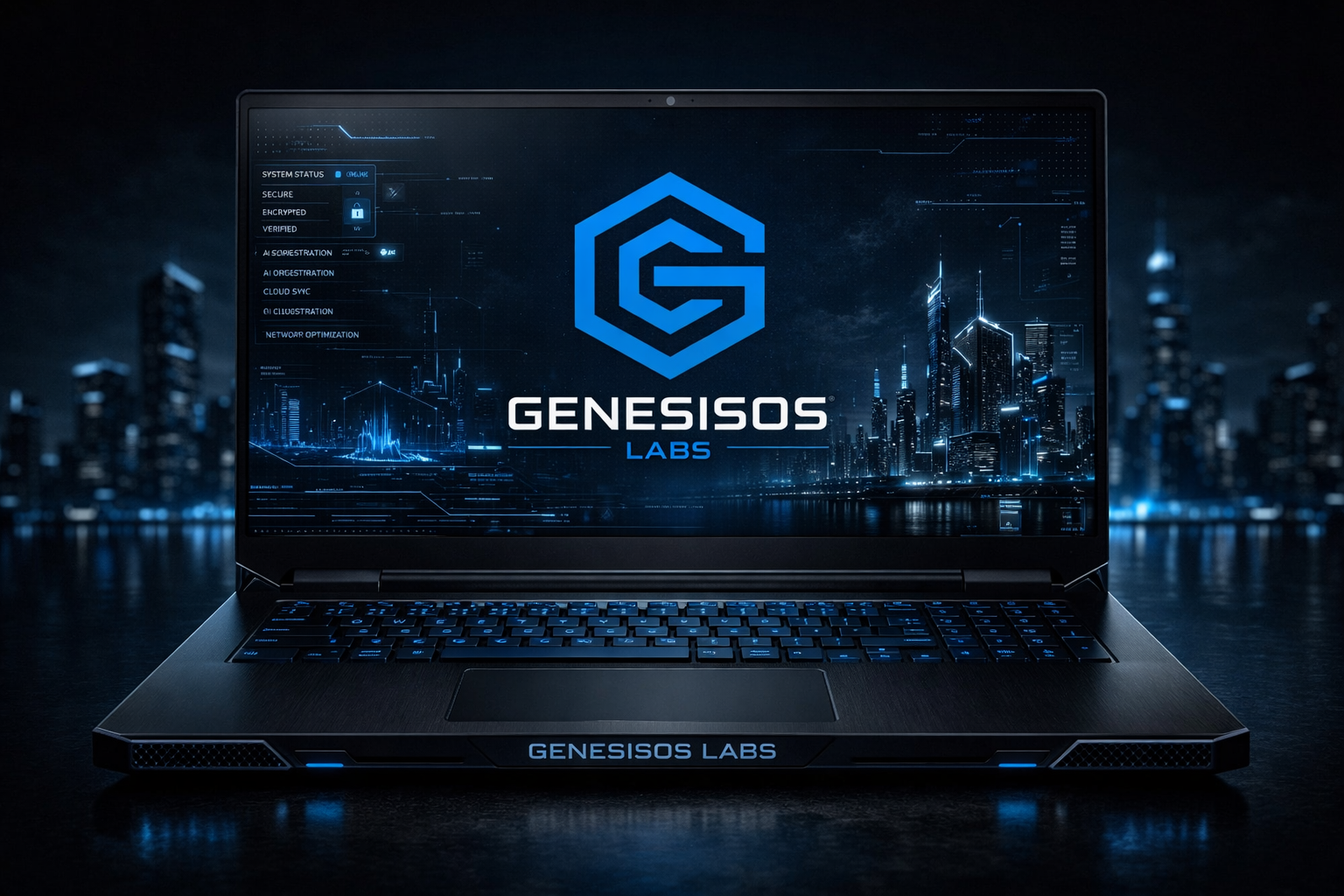 GenesisOS desktop workspace showing The Genesis System interface